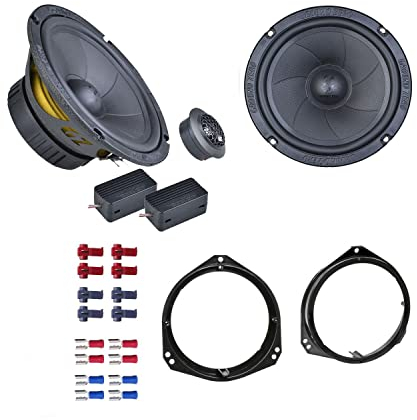 Ground Zero GZIC 165.2 Lautsprecher mit Einbauset passend für Opel Tigra Twintop Coupe 2004-2009 Türen vorne 300 Watt 165mm 2 Wege Kompo