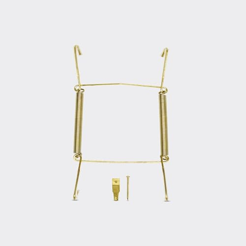 Invisible Plate Hangers for Wall | Decorative Dish Display Holders Hanging Wires Spring Hook Holder with Tip Protectors Fit to Hang on Wall (9 - 13 cm (3.5 - 5 Inch), Brass)