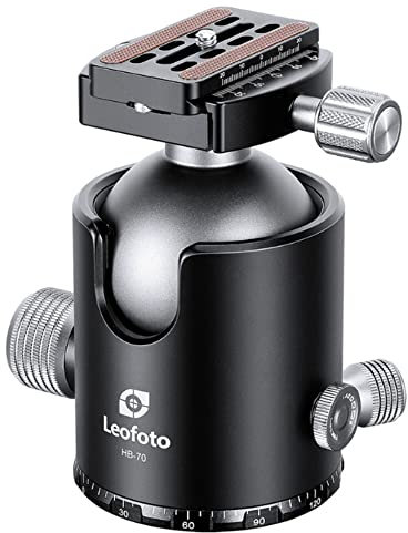 Leofoto HB-70 Heavy Duty Ball Head, 70mm Diameter Ball, Firction Control, 3/8 Mounting Thread, Arca Compatible
