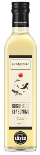 Eat Wholesome Sushi Reisessig Würzung, 500ml - Preisgekrönt, Für Für Sushi Reis, Salate, Marinaden, Vegan, Glasflasche