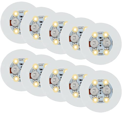 10Pcs Light Up Coasters, 6cm/2.36in Light Up Bar Drinking Coasters for Beer Wine Glass Beverage Mat Home Flashing Shots Light for Party, Wedding, Bar (Warm White)
