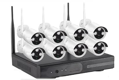 Generico KIT VIDEOSORVEGLIANZA IP WIRELESS WIFI NVR 8 CH 8 TELECAMERE BULLET IR-CUT 2MP DA ESTERNO IP66