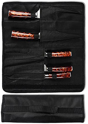Fopytu Borsa per Rotoli di Coltello Chef, Custodia per Coltello Oxford, Borsa Portatile a 5 Slot per Coltelleuli, Regali per Chef Professionisti O Appassionati Culinari