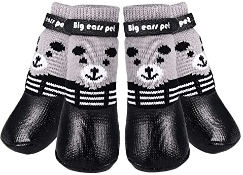 Avaner Pfotenschutz Hundeschuhe 4pcs Outdoor Sportschuhe Hundesocken wasserdichte Hundestiefel mit Anti-Rutsch Sohle Regenschutz Hundeschuhe für KLEINE Hunde Katzen (Größe S)