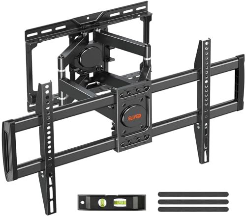ELIVED TV Wandhalterung für die meisten 37-84 Zoll Fernseher bis zu 45kg, TV Halterung max. VESA 600x400mm, Gelenkarm mit hochwertigem Kugellager für reibungslose TV Bewegungen, EV3023