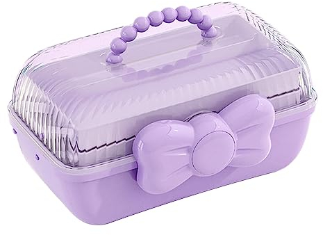 MagiDeal Girl Hair Accessories Storage Box Jewelry Organiser Box Multipurpose Storage Case Girls Hair Accessory Organizer for Hair Clips Scrunchies, Purple