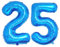 Ponmoo 40 Zoll Foil Luftballons Zahlen 25/52 Blau (101cm), Aufblasbares Helium oder Luft, Riesige Folienballons Nummer 0-100, Große Ballons für Hochzeitstag und Geburtstagsparty Ballon Dekoration
