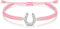 J.Endéar Armband Hufeisen für Damen Silber 925 Zirkonia, Handgefertigtes Filigranes Geflochtenes Armband Rosa für Mädchen, Glücksschmuck verstellbar für Jung