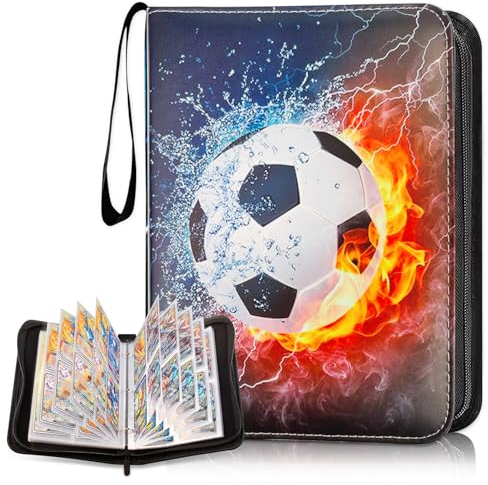 Sammelkarten Album, 50 Seiten 400 Fußball Karten Ordner sammelheft fussball karten fussball karten sammelalbum Karten Sammelmappe Sammelkarten, kompatibel mit allen Arten von karten (A)