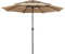 Yaheetech Sombrilla de 3 Niveles 3M para Exteriores con Tres Ventilación Sombrilla de Mercado Parasol Playa Inclinable con Manivela 8 Varillas Terraza para Exterior Patio Mercado Caqui