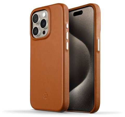 NOVADA Genuine Leather iPhone 15 Pro Case - Compatible with Magsafe - Napa Tan