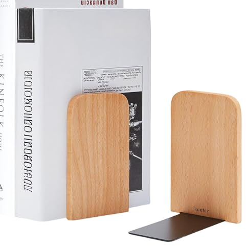 Serre Livre Bois 2 Pièces 17 x 12 x 10,5 cm - pour l'école, Le Bureau et la bibliothèque - Bois de hêtre Cale Livre Etagere Serre-Livres Presse Livre Bloc Livre Bloque Livre Porte CD Décoratifs