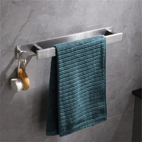Porta Asciugamani Bagno, SUKIYPO Portasciugamani da Bagno con Gancio, 40CM Porta Asciugamani Bagno Adesivo Inossidabile SUS 304 Resistente, Appendi Asciugamani Bagno, Argento