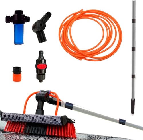 STARLYF - Telescopic Hydrocleaner, scopa telescopica per pulizia, idropulitrice telescopica, alimentazione ad acqua, dispensatore di sapone, pulizia pannelli solari, lavaggio camion, autobus, auto,