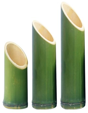 ABOOFAN Blumenvase In Bambusform 3 Stück Handgefertigt Natürliche Bambusrohrpflanze Blumenbehälter Japanischer Chinesischer Stil Tischdekoration Für Zuhause Büro Schlafzimmer