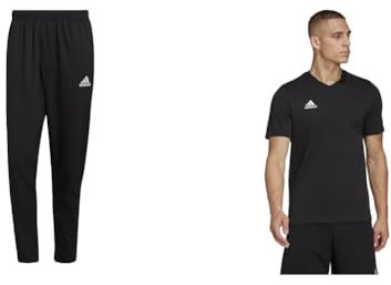 adidas Men's Entrada 22 Presentation Pants (1/1), Black, L & Men's Ent22 Tee T Shirt, Black, L UK