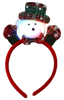 Serre-Tête de Noël Lumineux avec LED, Bandeau Fantaisie pour Fête Christmas, Headband pour Femmes, Enfants Et Hommes