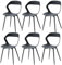 GrandCA HOME Juego de 6 sillas de Comedor, sillas de Cocina con Respaldo Hueco, Patas de Metal Negro Macizo (Negro, 6)