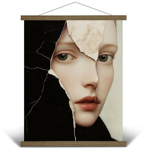 PANORAHMA BILDERRAHMEN Posterleiste 118,9cm / Posterschiene aus Massiv-Holz/Magnetischer Posterhalter für alle Größen/Einfache Posteraufhängung & unkompliziertes Wechseln/Natur