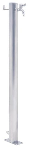 IKAYAA Columna de agua40 cm de Jardín Acero Inoxidable Grifo Resistente a Las heladas Fuente Jardín de Pie con Grifo