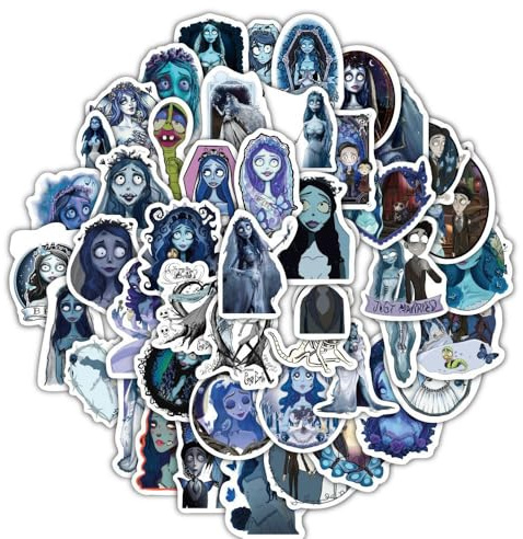 Zombie Bride Aufkleber Graffiti Abziehbild Victor & Corpses Bride Figur Aufkleber für Tablet Cup Skateboard Fahrrad Helm Dekoration 50pcs