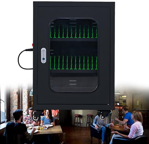 WEICNE 20/30/40/50/60 Slots Cell Phone Storage Cabinet, Cell Mobile Phone Steel Locker With Charger Charging Station, Cell Phone Jail Lock Box For Classroom, Office 30slots-Black
