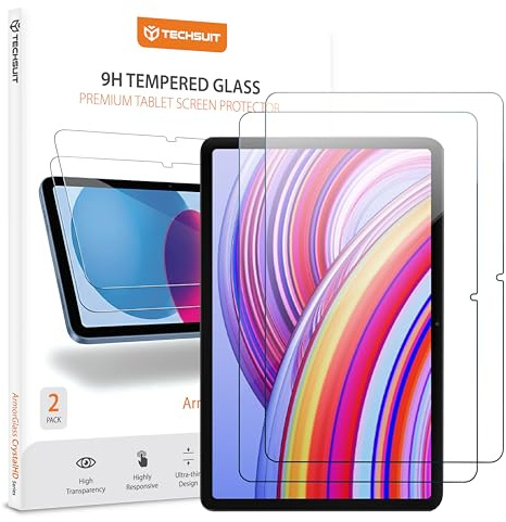 Techsuit Displayschutzfolie 2er Pack für Xiaomi Redmi Pad Pro, Redmi Pad Pro 5G, Poco Pad Gehärtetes Glas mit 9H Härte, HD Klarheit, Stoßschutz, Einfache Installation, ArmorGlass CrystalHD