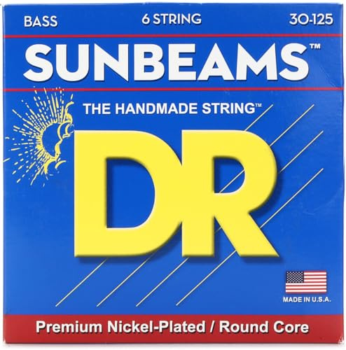 DR Strings Sunbeam - Nickel Plated Round Core 6 String Bass 30-125