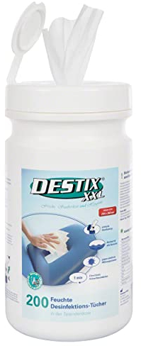 Sport-Tec DESTIX Desinfektionstücher XXL in Spenderbox, 21x26 cm, 200 Stück