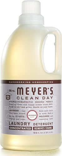 MRS. MEYER'S CLEAN DAY Liquid Laundry Detergent, Biodegradable Formula Infused with Essential Oils, Lavender, 64 oz (64 Loads)