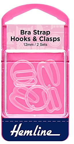 Hemline Bra Hooks & Clasps - 12mm - Clear H470.12.C