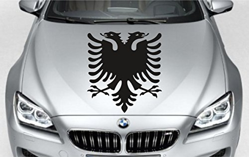 Albanien Albania Albanischer Adler Auto Aufkleber Sticker Neu (Schwarz, 60 cm)