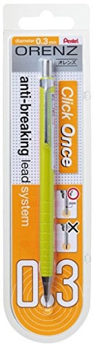 Pentel ORENZ PP503 Druckbleistift mit Anti-Minenbruch-Technologie, 0.3 mm, Härtegrad B, gelb (1 Stück)