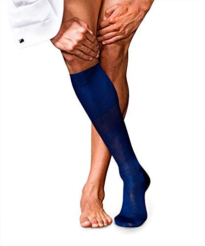 FALKE Herren Kniestrümpfe No. 9 M Kh Baumwolle lang einfarbig 1 Paar, Blau Royal Blue 6000, 39-40