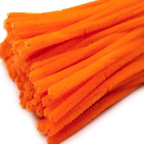 Pfeifenreiniger 20er Chenille-Draht 6mm, Länge 30cm, 28 Farben wählbar, Farbe:neonorange