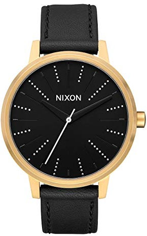Nixon Unisex Armbanduhr Kensington Leder Gold / Black /Silver