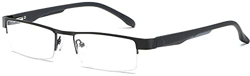 VEVESMUNDO Herren Lesebrillen Metall Schmal Halbrand Damen Lesehilfe Sehhilfen Brille +1.0,+1.5,+2.0,+2.5+,3.0,+3.5,+4.0