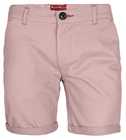 BlauerHafen Pantaloncini chino da uomo, elasticizzati, slim fit, bermuda, in cotone, rosa chiaro, 38W