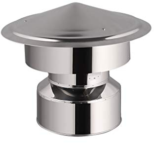 Edelstahlschornstein Regenhaube mit Windschutz Ø 130-150-180-200 mm (180 mm)