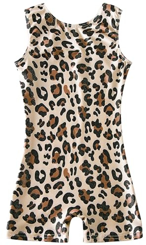 uideazone Leopard Gymnastic Leotard for Girls 5 6 One Piece Ballet Unitard