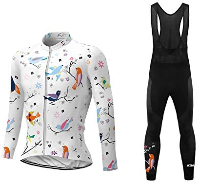 Uglyfrog Herren Radtrikot Set Fahrrad Trikot Langarm & Radhose mit Sitzpolster Fahrradbekleidung MTB Sportanzug Fleecefutter für Herbst Winter