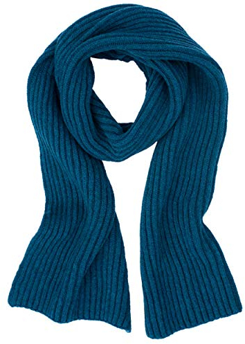 FosterNatur, Damen/Herren Schal dickripp, 100% Wolle extrafein (Petrol)