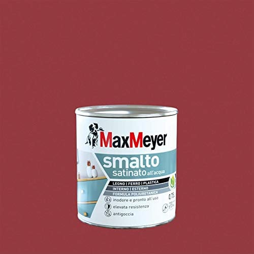 Maxmeyer Smalto All'Acqua Poliuretanico Satinato Rosso Veneziano 0,75 L