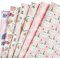 RUSPEPA Baby Girl Packpapier - Weißer Schwan Und Süßes Häschen-Design Für Geburtstage, Partys, Babypartys - 1 Rolle Enthält 6 Blätter - 44,5 cm X 1 m Pro Blatt
