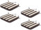 HOBBYGARDEN 4er Set Stuhlkissen/Sitzkissen 48x45 cm Sitzauflagen Polsterauflagen Outdoor/Indoor Außen/Innen Garten Freizeit Sommer - Braun mit Beigen Streifen