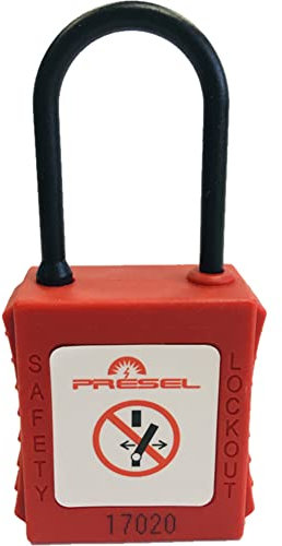 CATU PP-4-38-R-Z Cadenas de sécurité isolant avec clé de retenue Rouge Anse Nylon Hauteur 38 mm Diamètre 4 mm