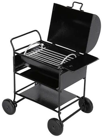 Gaeirt Puppenhaus-Grill, Schwarz, 1:12 Skala, 8 cm, Realistisch, Eisen, Outdoor, Puppenhaus Zubehör