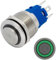 Lumonic Edelstahl Drucktaster erhaben 19mm Durchmesser I Mit einer Ring LED in Grün Maße: 2,8x0,5mm Pin s 250V 3A I Vandalismussicher nach dem IP65 St