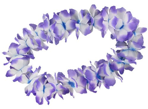 Alsino Deluxe Hawaiiketten Blumenketten Hulaketten Hawaii Party Deko Girlanden Set gemischt Hawaii Beach Party Deko, (blau weiß lila)