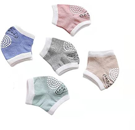 5 pares de rodilleras antideslizantes para bebé, rodilleras de algodón para bebé, bebé antideslizante de 0 a 24 meses.